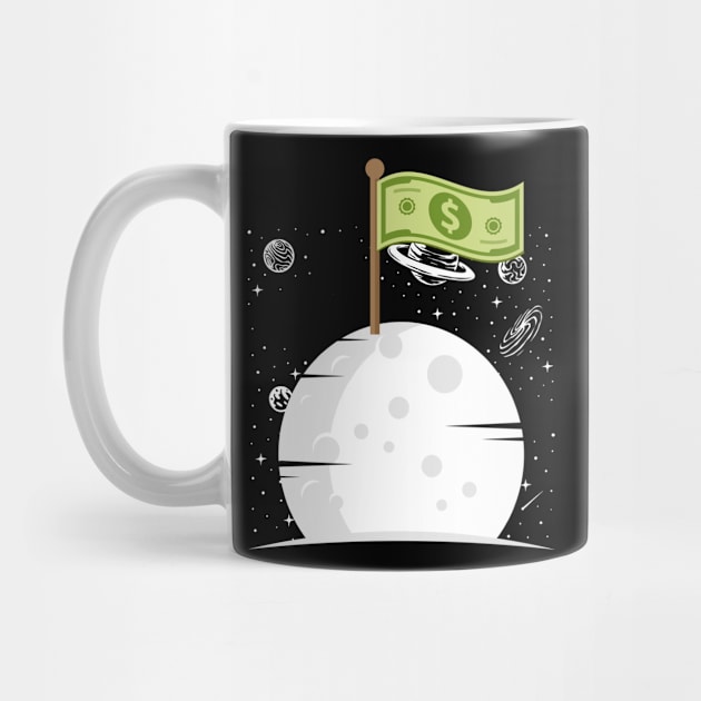 Space Money – Dollar Sign On A Moon Surface Space Lover by YouareweirdIlikeyou